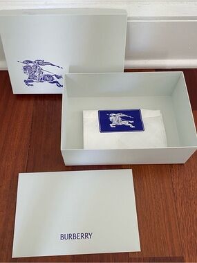 BURBERRY Empty BOX Approximately 10 In X 7 X 4 + Envelope Receipt Paper Sticker